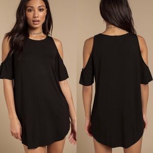 Black cold shoulder top/dress